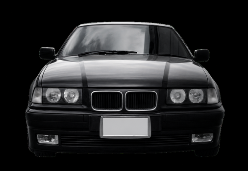 Restored black BMW after collision repair