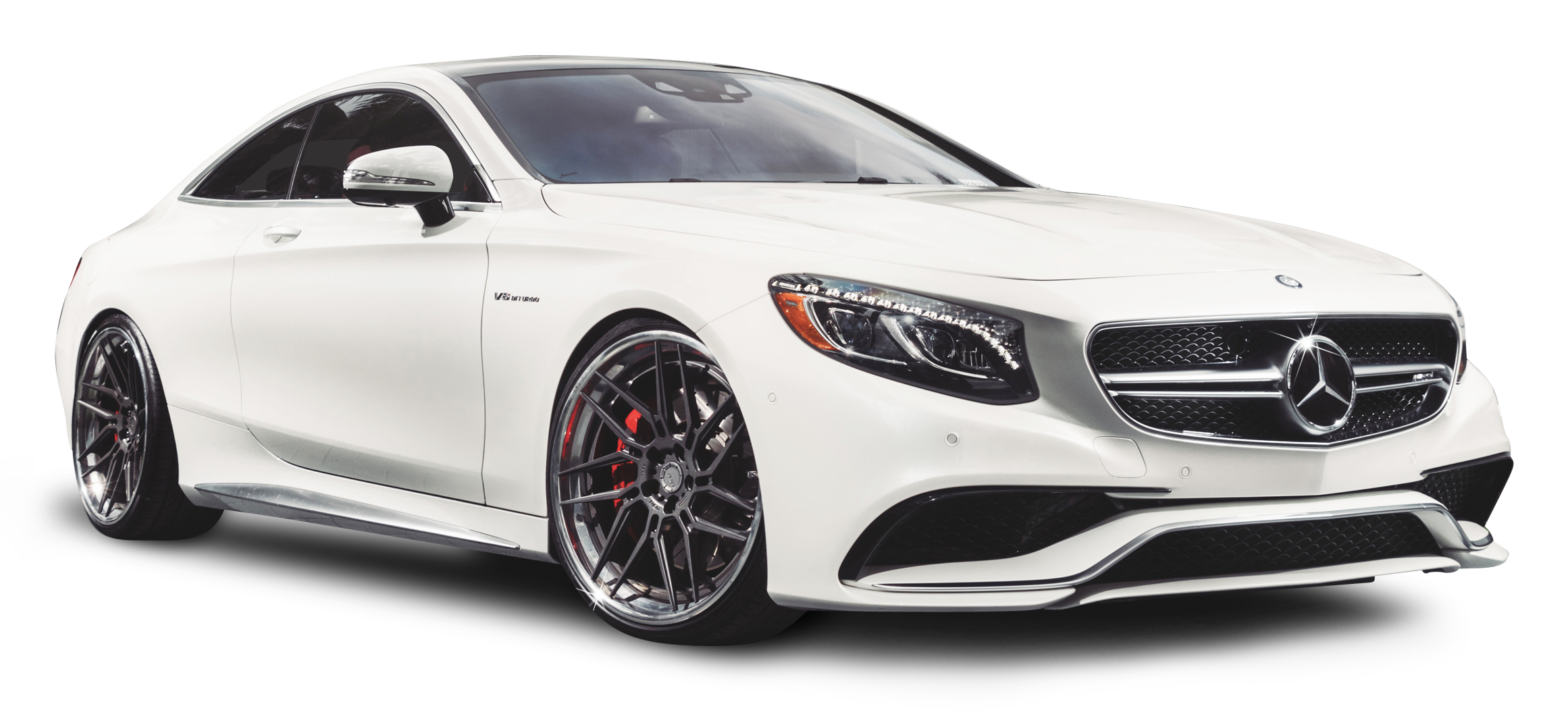 White performance luxury coupe